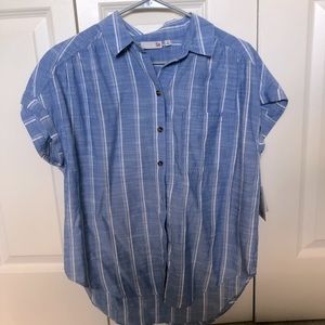 Women’s So Short-Sleeve Button Up Cotton (M)